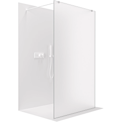 CERANO - Sprchová zástěna Walk-in Onyx Duo L/P - 8 mm - hranatá vzpěra - bílá matná, mléčné sklo - 60x200  (CER-8050BD1853)