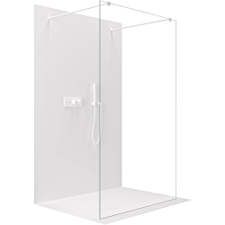 CERANO - Sprchová zástěna Walk-in Onyx Duo L/P - 8 mm - hranatá vzpěra - bílá matná, transparentní sklo - 70x200  (CER-8050BD1809)