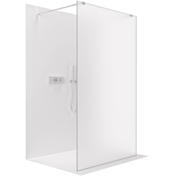 CERANO - Sprchová zástěna Walk-in Onyx Duo L/P - 8 mm - hranatá vzpěra - chrom, mléčné sklo- 60x200  (CER-8050BD1868)