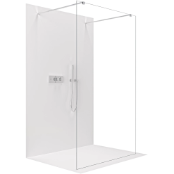 CERANO - Sprchová zástěna Walk-in Onyx Duo L/P - 8 mm - hranatá vzpěra - chrom, transparentní sklo - 60x200  (CER-8050BD2041)
