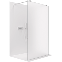 CERANO - Sprchová zástěna Walk-in Onyx Duo L/P - 8 mm - kulatá vzpěra - chrom, mléčné sklo - 80x200  (CER-8050BD2202)