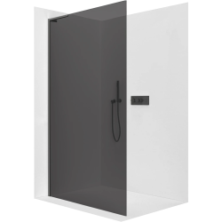 CERANO - Sprchová zástěna Walk-in Onyx L-levá vzpěra - 8 mm - černá matná, grafitové sklo - 30x200  (CER-8050BD71942)