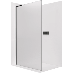 CERANO - Sprchová zástěna Walk-in Onyx L-levá vzpěra - 8 mm - černá matná, mléčné sklo - 50x200  (CER-8050BD763)