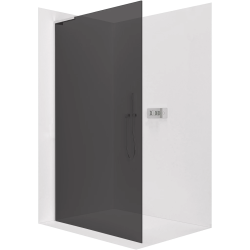 CERANO - Sprchová zástěna Walk-in Onyx L-levá vzpěra - 8 mm - chrom, grafitové sklo - 30x200  (CER-8050BD71946)