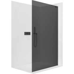 CERANO - Sprchová zástěna Walk-in Onyx L-pravá vzpěra - 8 mm - černá matná, grafitové sklo - 30x200  (CER-8050BD71950)