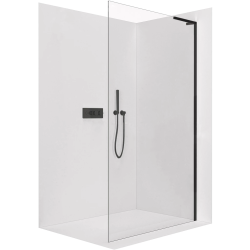CERANO - Sprchová zástěna Walk-in Onyx L-pravá vzpěra - 8 mm - černá matná, transparentní sklo - 40x200  (CER-DY101B-60-205)