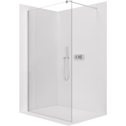 CERANO - Sprchová zástěna Walk-in Onyx Round L/P - 6 mm - chrom, transparentní sklo - 80x190  (CER-670897)