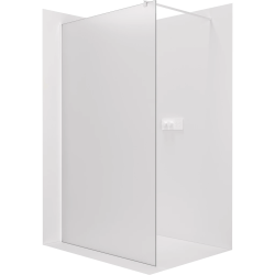 CERANO - Sprchová zástěna Walk-in Onyx Round L/P - 8 mm - kulatá vzpěra - bílá matná, mléčné sklo - 80x200  (CER-8050BD254)