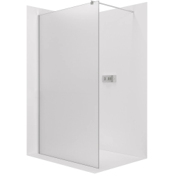 CERANO - Sprchová zástěna Walk-in Onyx Round L/P - 8 mm - kulatá vzpěra - chrom, mléčné sklo - 30x200  (CER-8050BD7946)