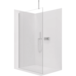 CERANO - Sprchová zástěna Walk-in Onyx Top Cube L/P - 8 mm - hranatá vzpěra - chrom, transparentní sklo - 30x200  (CER-DY101-50-206)