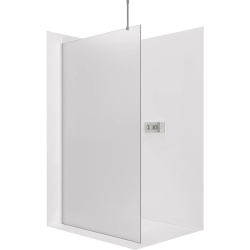 CERANO - Sprchová zástěna Walk-in Onyx Top Round L/P - 8 mm - kulatá vzpěra - chrom, mléčné sklo- 60x200  (CER-8050BD1532)