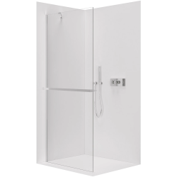 CERANO - Sprchová zástěna Walk-in Onyx Y L/P - 10 mm + polička/držák na ručníky - chrom, transparentní sklo - 160x200  (CER-8050BD8650)