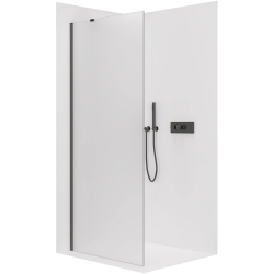CERANO - Sprchová zástěna Walk-in Onyx Y L/P - 8 mm - černá matná, mléčné sklo - 70x200  (CER-8050BD1149)