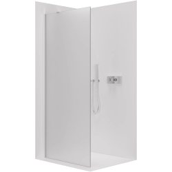 CERANO - Sprchová zástěna Walk-in Onyx Y L/P - 8 mm - kulatá vzpěra - chrom, mléčné sklo - 30x200  (CER-8050BD71940)