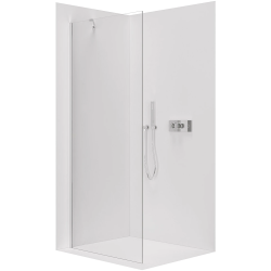CERANO - Sprchová zástěna Walk-in Onyx Y L/P - 8 mm - kulatá vzpěra - chrom, transparentní sklo - 40x200  (CER-DY101-60-203)