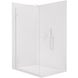 CERANO - Sprchová zástěna Walk-in Orbis L/P - 8 mm - bílá matná, transparentní sklo - 80x200  (CER-682381)