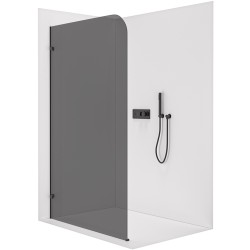 CERANO - Sprchová zástěna Walk-in Orbis L/P - 8 mm - černá matná, grafitové sklo - 70x200  (CER-978738)
