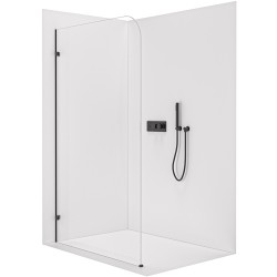 CERANO - Sprchová zástěna Walk-in Orbis L/P - 8 mm - černá matná, transparentní sklo - 70x200  (CER-682081)