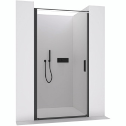 CERANO - Sprchové otočné dveře Porte L/P - 8 mm - černá matná, transparentní sklo - 80x195  (CER-413486)