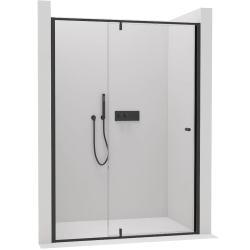 CERANO - Sprchové pivotové dveře Santini L/P - 6 mm - černá matná, transparentní sklo - 120x195  (CER-428773)