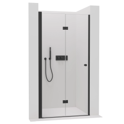 CERANO - Sprchové zalamovací dveře Volpe L/P - 6 mm - černá matná, transparentní sklo - 70x190  (CER-423325)