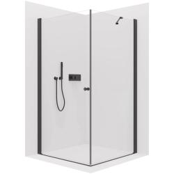 CERANO - Sprchový kout Antelo L/P - 6 mm - černá matná, transparentní sklo - 90x40x190  - otočný (CER-477257)