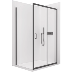 CERANO - Sprchový kout Orlano L/P - 5 mm - černá matná, transparentní sklo - 80x70x195  - posuvný (CER-DY505B-90173)