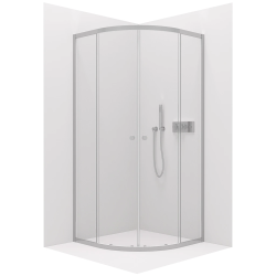 CERANO - Sprchový kout Orso L/P - 6 mm - čtvrtkruh - R550 - chrom, transparentní sklo - 90x90x195  - posuvný (CER-476855)