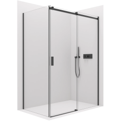 CERANO - Sprchový kout Santoro L/P - 6 mm - černá matná, transparentní sklo - 100x70x195  - posuvný (CER-431467)