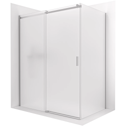CERANO - Sprchový kout Santoro - levá - 6 mm - chrom, mléčné sklo - 100x70  - posuvný (CER-665683)