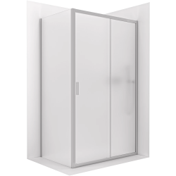 CERANO - Sprchový kout Varone LINE L/P - 6 mm - chrom, mléčné sklo - 90x70  - posuvný (CER-DY505-9100)