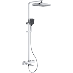 CERANO - Sprchový nástěnný sloup Velar - termostatická vanová otočná baterie - chrom (CER-8050BD7757)