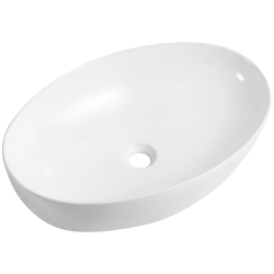 CERANO - Umyvadlo keramické Alesio - na desku - bílá lesklá - 62x42  (CER-417176)