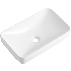 CERANO - Umyvadlo keramické Kiana - polozápustné a na desku - bílá lesklá - 50x31  (CER-667900)