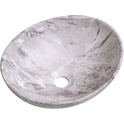 CERANO - Umyvadlo keramické Marbelo - na desku - mramor - 41x33  (CER-477005)