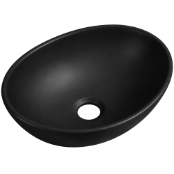 CERANO - Umyvadlo keramické Minio - na desku - černá matná - 34,5x26  (CER-477008)