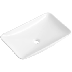 CERANO - Umyvadlo keramické Moana - na desku - bílá lesklá - 59,5x37,5  (CER-667903)