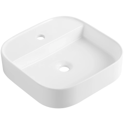 CERANO - Umyvadlo keramické - na desku - Vico - bílá lesklá - 45x45,5  (CER-680336)
