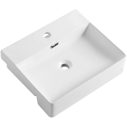 CERANO - Umyvadlo keramické Peno - polozápustné - bílá lesklá - 50x42  (CER-667921)