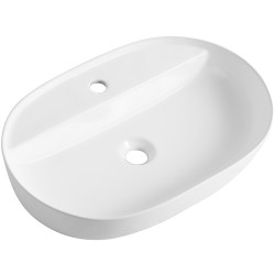 CERANO - Umyvadlo keramické Ramona - na desku - bílá lesklá - 61,5x41,5  (CER-667915)