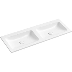 CERANO - Umyvadlo z litého mramoru Amati - bez přepadu - bílá matná - 141x46,5  (CER-808284)