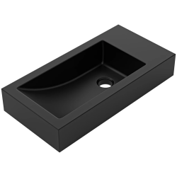 CERANO - Umyvadlo z litého mramoru Sofia - černá matná - 50x25  (CER-679473)