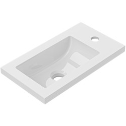 CERANO - Umyvadlo z litého mramoru Sora/Zola - bílá lesklá - 40x22  (CER-679477)
