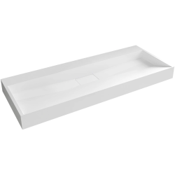 CERANO - Umyvadlo z litého mramoru Vita - nástěnné i na desku - bílá lesklá - 120x46  (CER-479893)