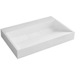 CERANO - Umyvadlo z litého mramoru Vita - nástěnné i na desku - bílá lesklá - 60x37  (CER-479854)