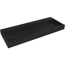 CERANO - Umyvadlo z litého mramoru Vita - nástěnné i na desku - černá matná - 100x46  (CER-479878)