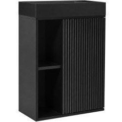 CERANO - Umyvadlová skříňka pro WC Sofia - černá matná + umyvadlo z litého mramoru Sofia - černá matná - 50x70x25  (CER-278762)