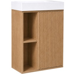 CERANO - Umyvadlová skříňka pro WC Sofia - dub medový + umyvadlo z litého mramoru Sofia - bílá matná - 50x70x25  (CER-322070)