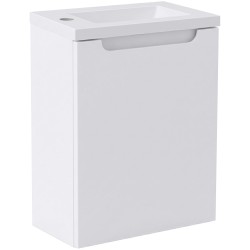 CERANO - Umyvadlová skříňka pro WC Sora - bílá matná  + umyvadlo z lit. mramoru - bílá lesklá - 40x57,5x22  (CER-8060BD7)