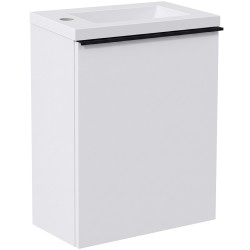 CERANO - Umyvadlová skříňka pro WC Zola - bílá matná + umyvadlo z lit. mramoru -  bílá lesklá - 40x55x23,5  (CER-8060BD10)